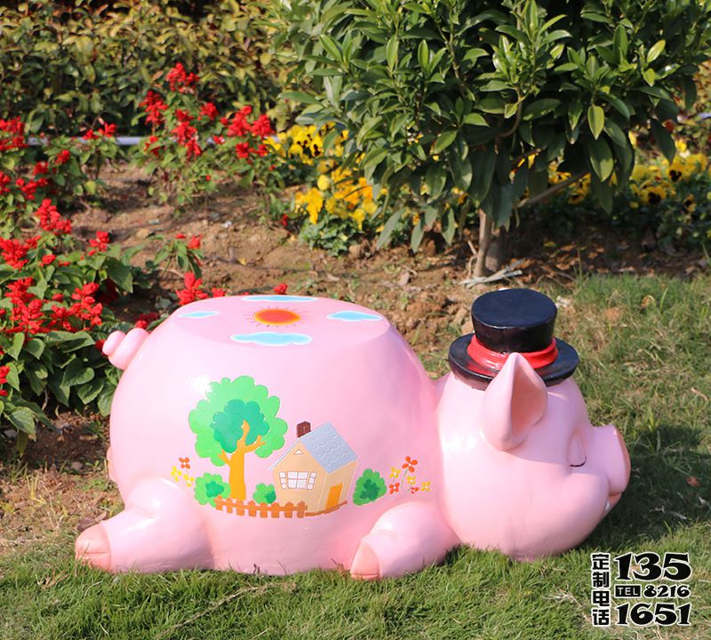 廣場(chǎng)卡通粉紅豬座椅玻璃鋼雕塑裝飾品 廣場(chǎng)卡通粉紅豬座椅玻璃鋼雕塑裝飾品